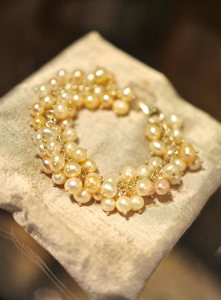 Pearl cluster bracelet discount