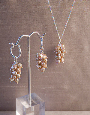 Gold Pearl Cluster Set